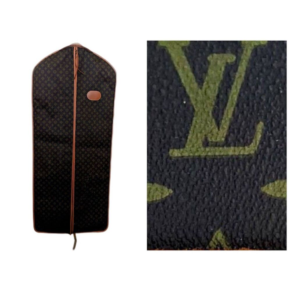 Travel Suit Dress Clothing Garment Zip Bag with Monogram, Brown